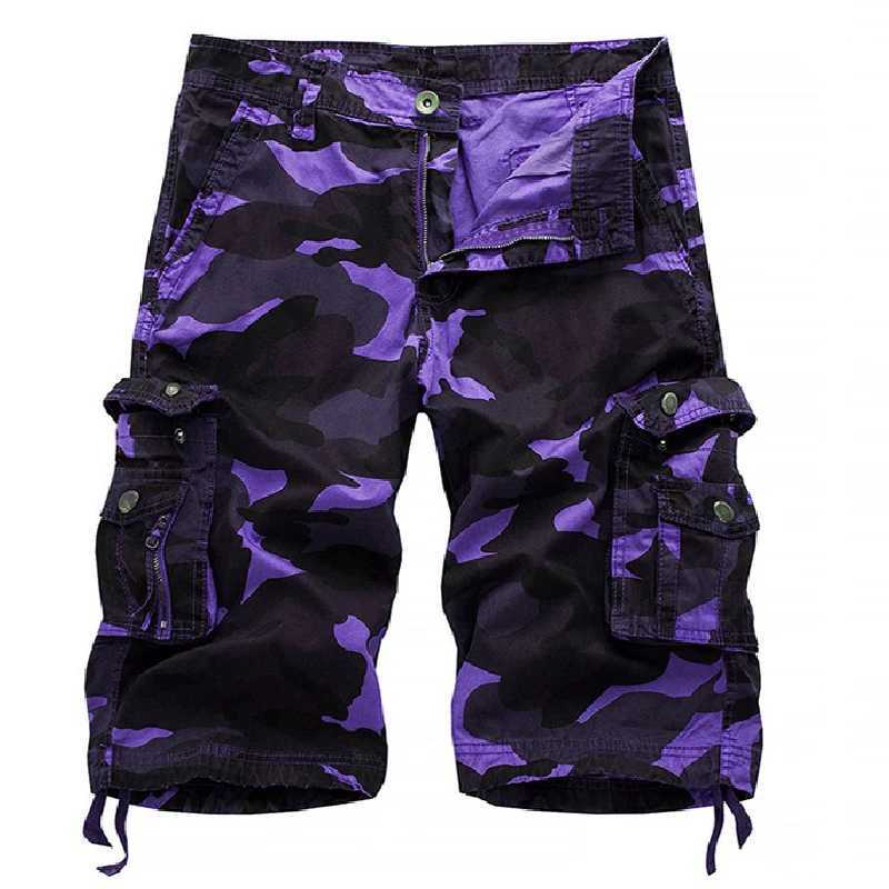 2025 Summer Camouflage Loose Cargo Shorts Men Camo Summer Short Pants Homme Cargo Shorts Without Belt Drop Shipping ABZ307 W250621