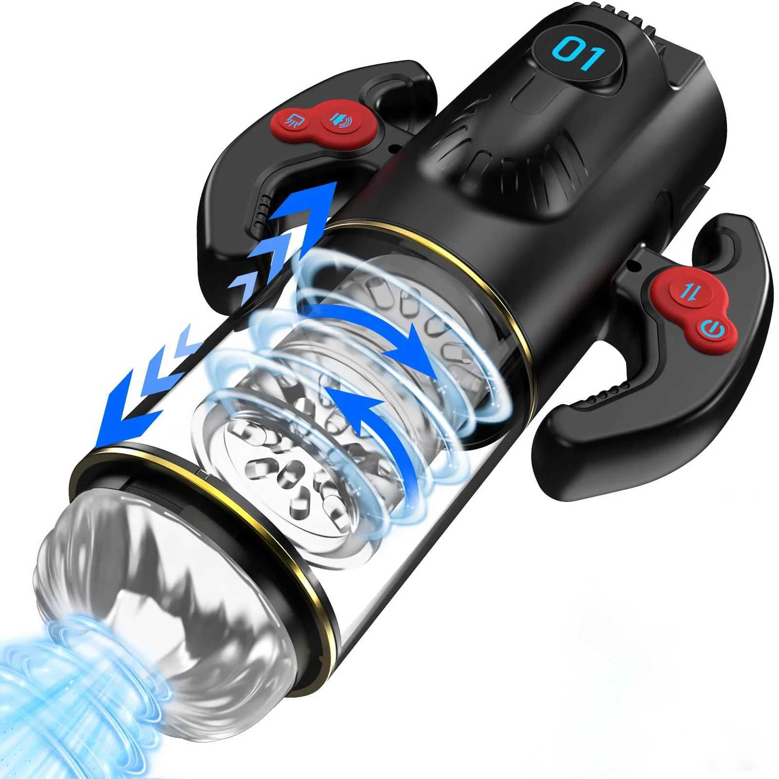 Automatic Thrusting Rotating Male Masturbators with Gamepad Powerful Sucking Masturbation Cup Pocket Pussy Sex Toys for Men 8+ W250621
