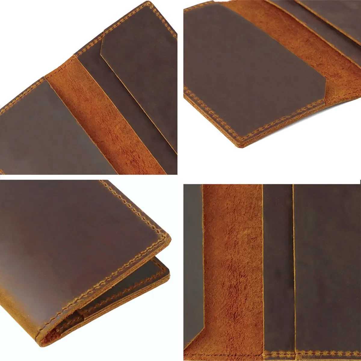 Genuine Leather Credit ID Card Holder Name Card Holder Vintage Design Crazy Horse Leather Business Mini Slim Wallet Z250621