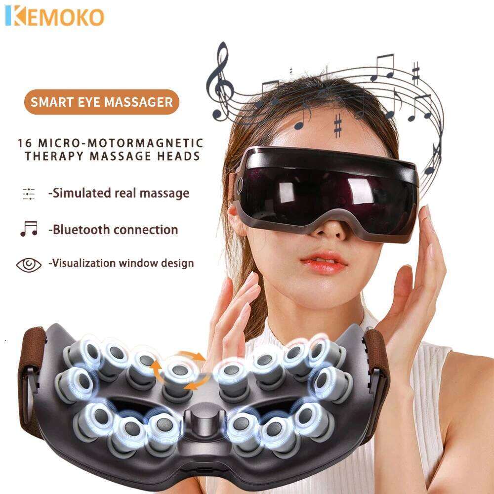 Sleep Massager Heat Smart Airbag Vibration Care Compress Bluetooth Music Eye Massage Relax Fatigue Foldable Portable