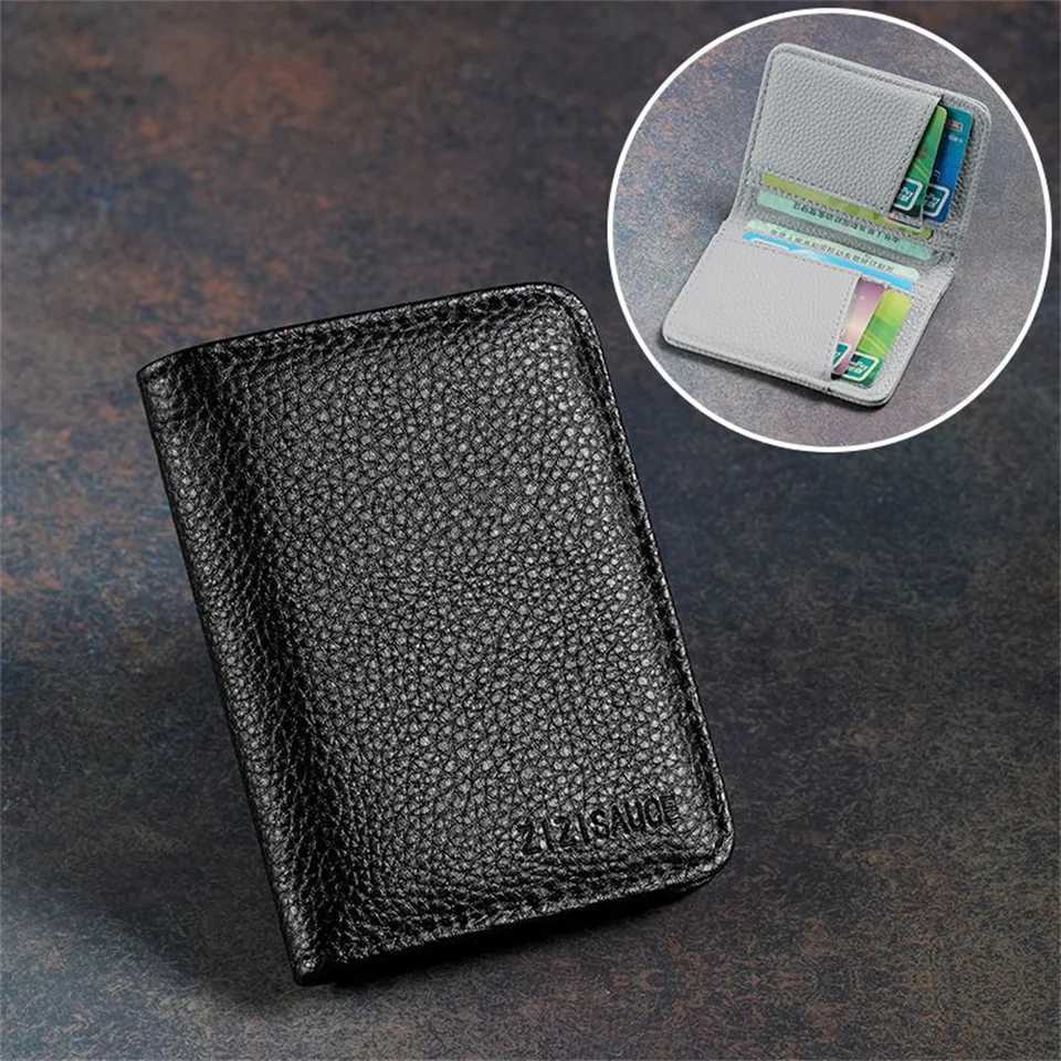 Multi-card Slot Solid Color Portable Leather Card Case Universal Bank Card ID Bus Card Holder Travel Card Organizer Z250621