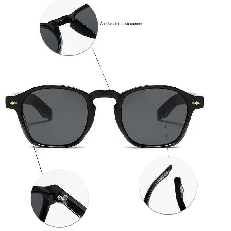 Retro Rice Nail Square Sunglasses Women Men Luxury Brand Transparent Blue Sun Glass Man Unisex Ocean Lenses Shades Oculos De Sol W250621