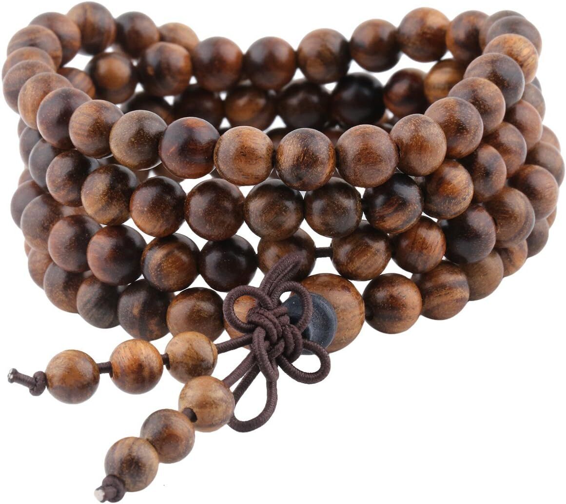 Attract Prosperity bracelet Buddhist Consecration Ward Off Evil Tibetan Buddhist Mala Bracelet Natural Beaded Prayer Bead for Women Men 6mm