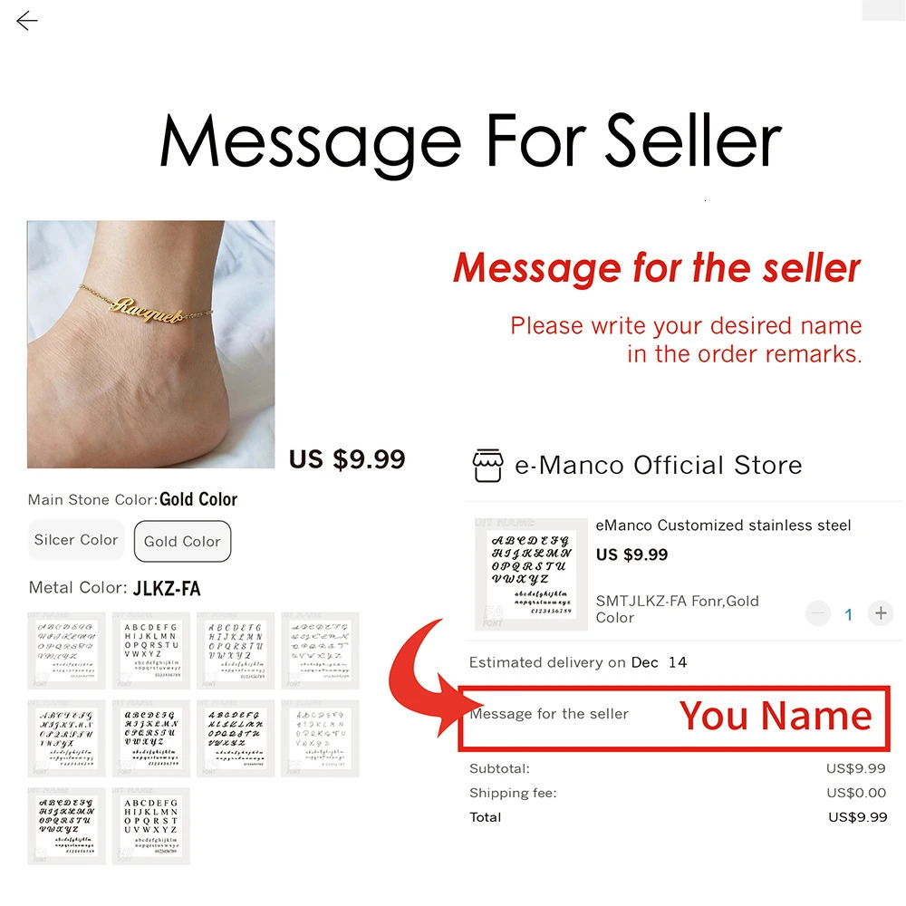 Customized Name Anklet for Women Gold Color Personalized Letter 316L Stainless Steel Jewelry Gift Support Drop 250617