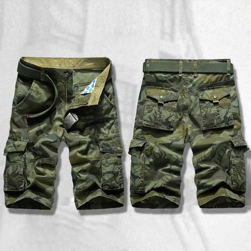 Mens Military Cargo Shorts 2023 New Army Camouflage Shorts Men Cotton Loose Work Casual Short Cargo Pants W250621