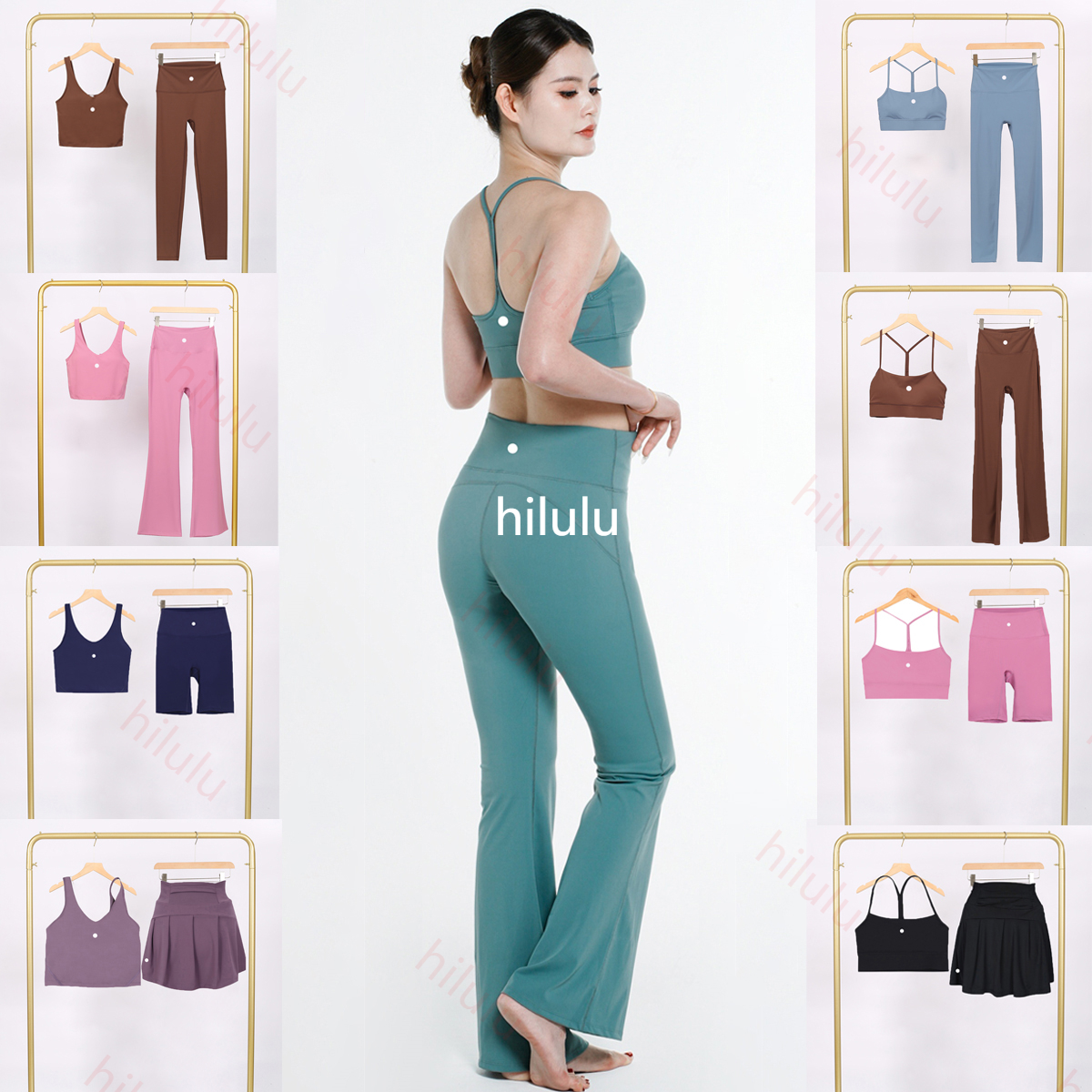 Yoga set Sports bra Flare Leggings Designer Skirt Breathable slim 2 Piece Outfit Soft High waist Yoga Shorts Gym Shark women Yogawomen Sets Summer Gym Clothing women