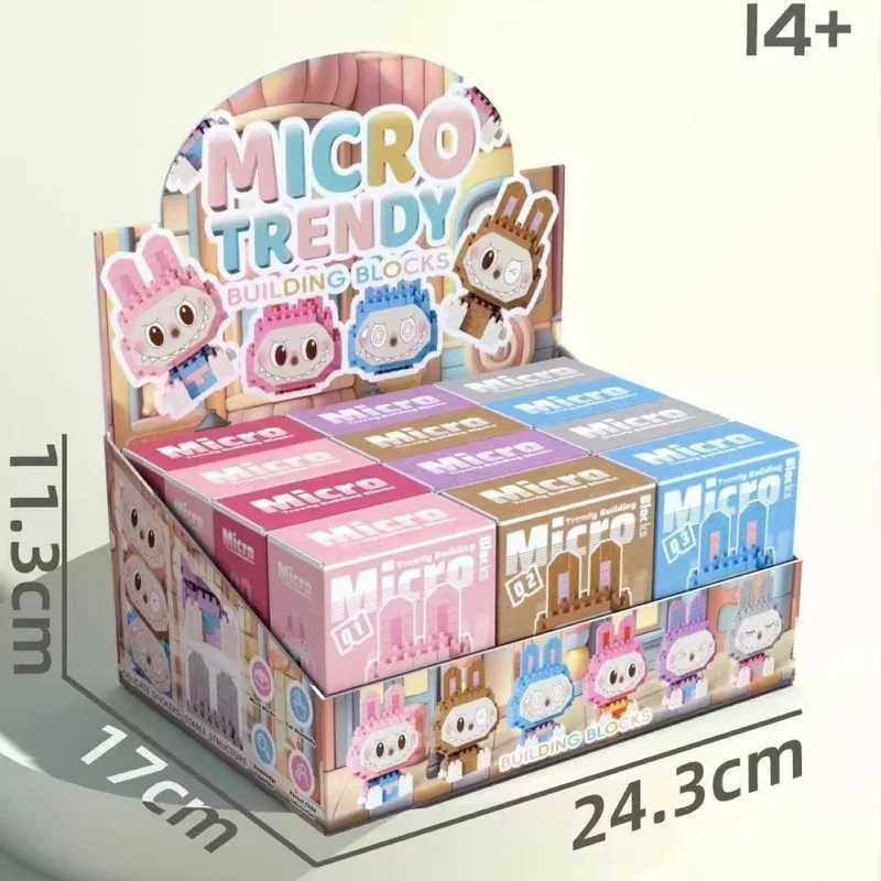 4 boxes of new Labubi building blocks small particle and micro particle blind box toys childrens handmade DIY puzzle assembly Z250620
