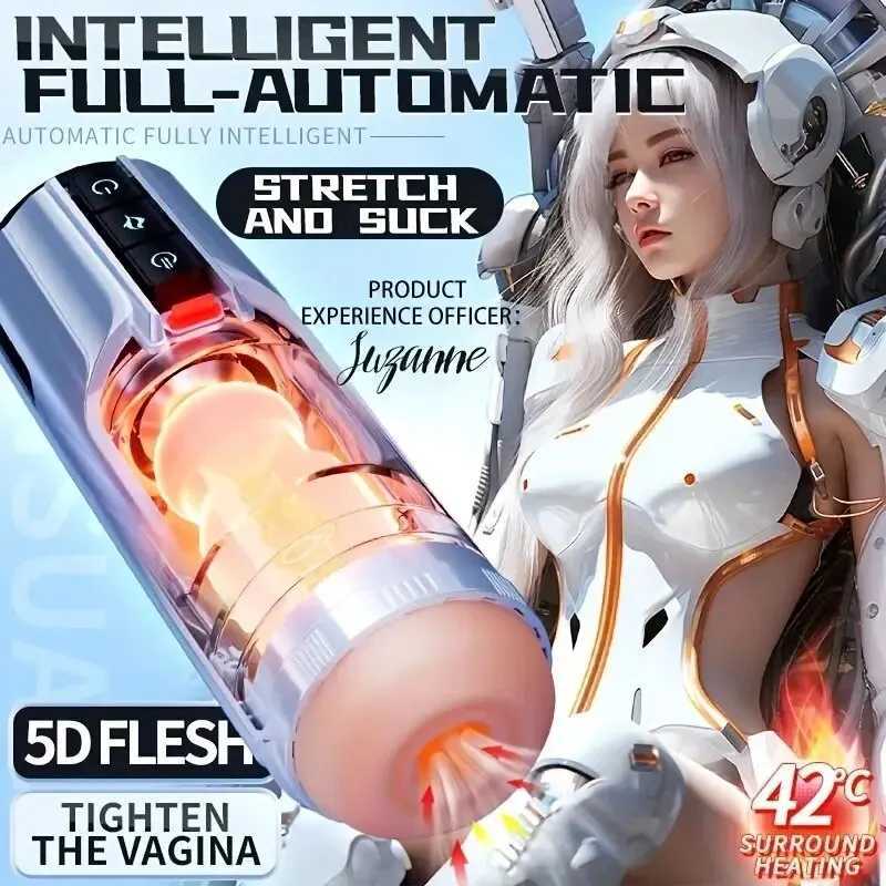 Automatic Thrusting Heating Masturbator Blowjob Penis Stimulation Equipment Machine Voice Masturbators Cup Sex Toy Adult Goods W250621