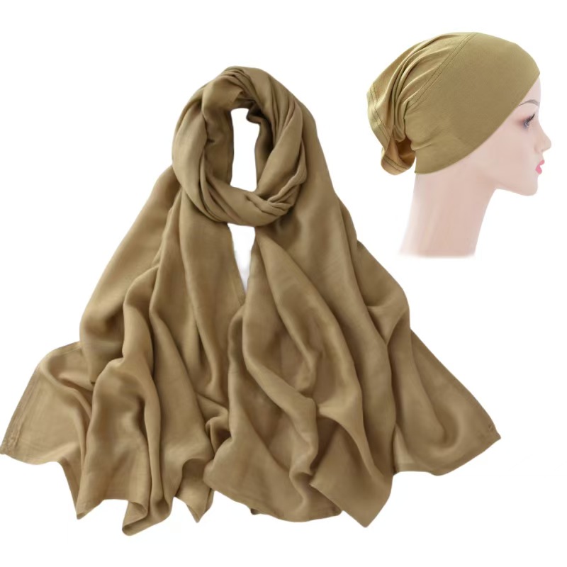 T1027 new modal scarf headscarf modal base cap scarf set gauze scarf