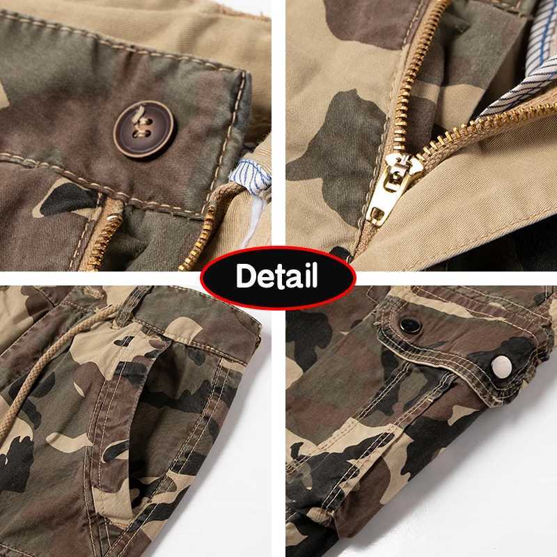 New Men Summer Outdoor Camouflage Cargo Straight Shorts Men Loose Casual Fashion Joggers Cotton High-Quality Design Short Male W250621