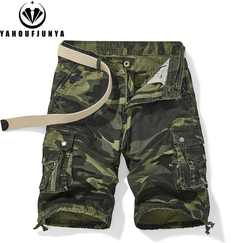 New Men Summer Cotton Buttons Camouflage Tooling Straight Shorts Men Breathable Outdoor Leisure Fashion Comfortable Shorts Male W250621