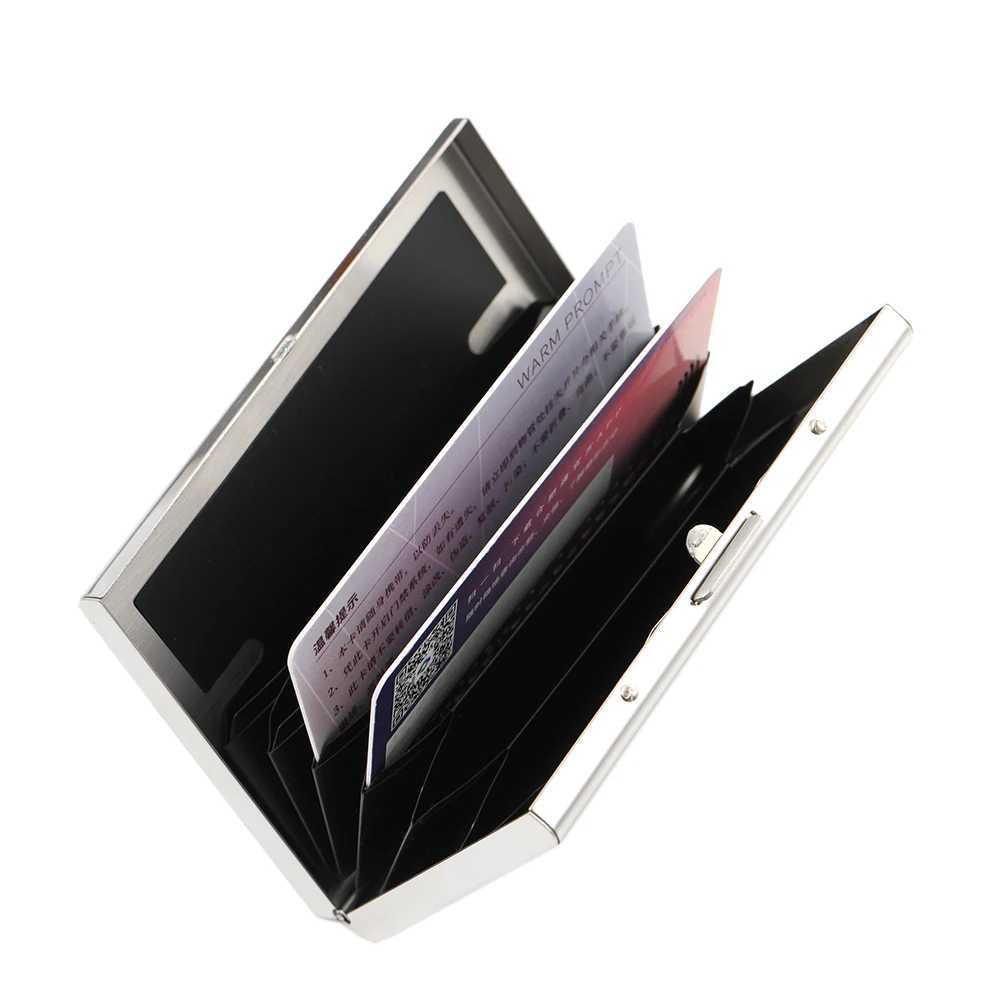 Classic Stainless Steel Holder Men Slim Anti Protect Travel ID Cardholder Women Wallet Metal Case Portable Carteras Z250621