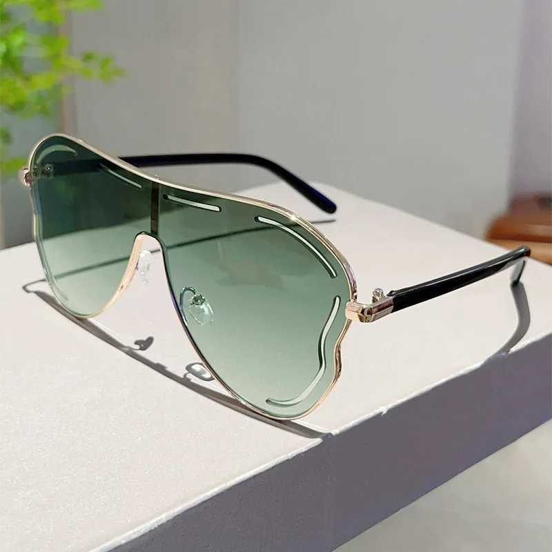 Oversized One-Piece Sunglasses Women Big Frame 2025 Luxury Brand Vintage Special-Shaped Sun Glasses For Ladies Goggles UV400 W250621