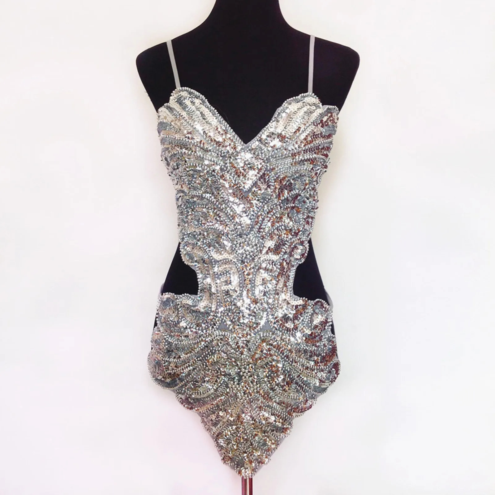 All Sequins Dance Costume Flashy Hip Wrap Performance Wear Women Dress Striped Midi Dress Sexy Dresses For Women Party Casual 250617