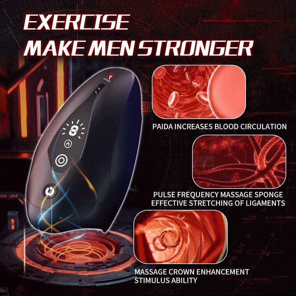 New Black Penis Physical Training Machine Automatic Stretching Masturbation Machine Male Pulse Slap Masturbator Cup Men Sex Toys W250621