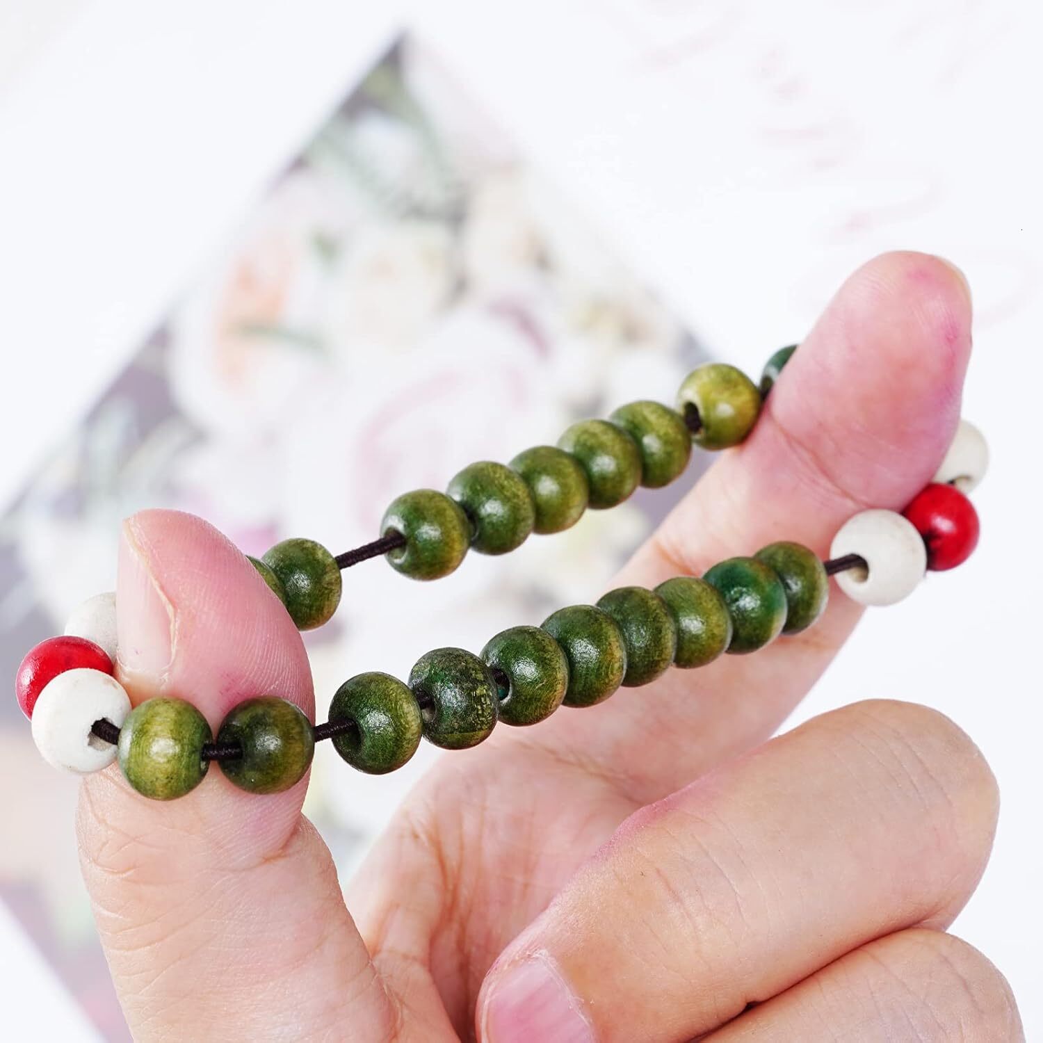 Zen Wooden Beaded Bracelet Bangle Elastic Stretch Bracelet Set for Men and Women Elastic Prayer Beads for Meditation Buddha Tibetan Bracelet 8mm Beade