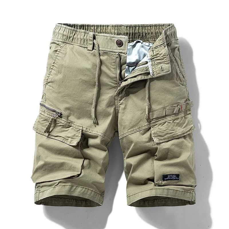 Mens Tactical Cargo Shorts 2025 Summer Fashion Functional Multi Pockets Shorts Hip Hop Streetwear Cotton Knee Length Pants W250621