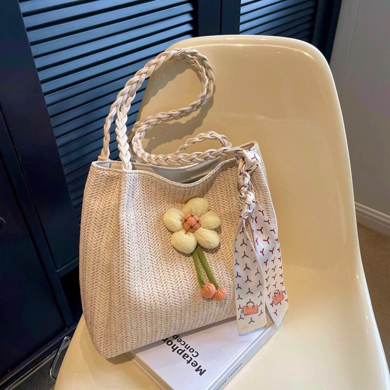 Free shipping designer Summer Trendy Mori Style Large Capacity Bag Women Simple Woven Tote Bag 2025 New Shoulder Bag