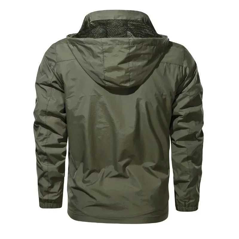 Spring Autumn Mens Windbreaker Men Outdoor Waterproof Tactical Jacket Men Climbing Camping Hooded Coats Mens Rain Coat Clothing XJ250621