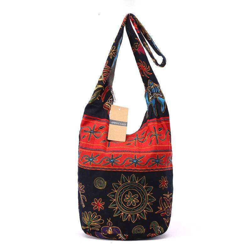 Women Vintage Shoulder Mochila Retro Weave Fabric Messenger Bohemian Style Hippie Aztec Folk Tribal Crossbody Bag