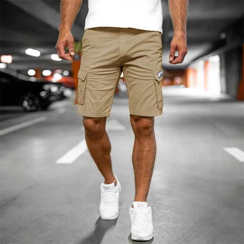 2025 Mens Cargo Pants Outdoor Casual Fashion Loose Breathable Woven Cargo Shorts Multiple Pockets Men Fitness Jogging Shorts W250705