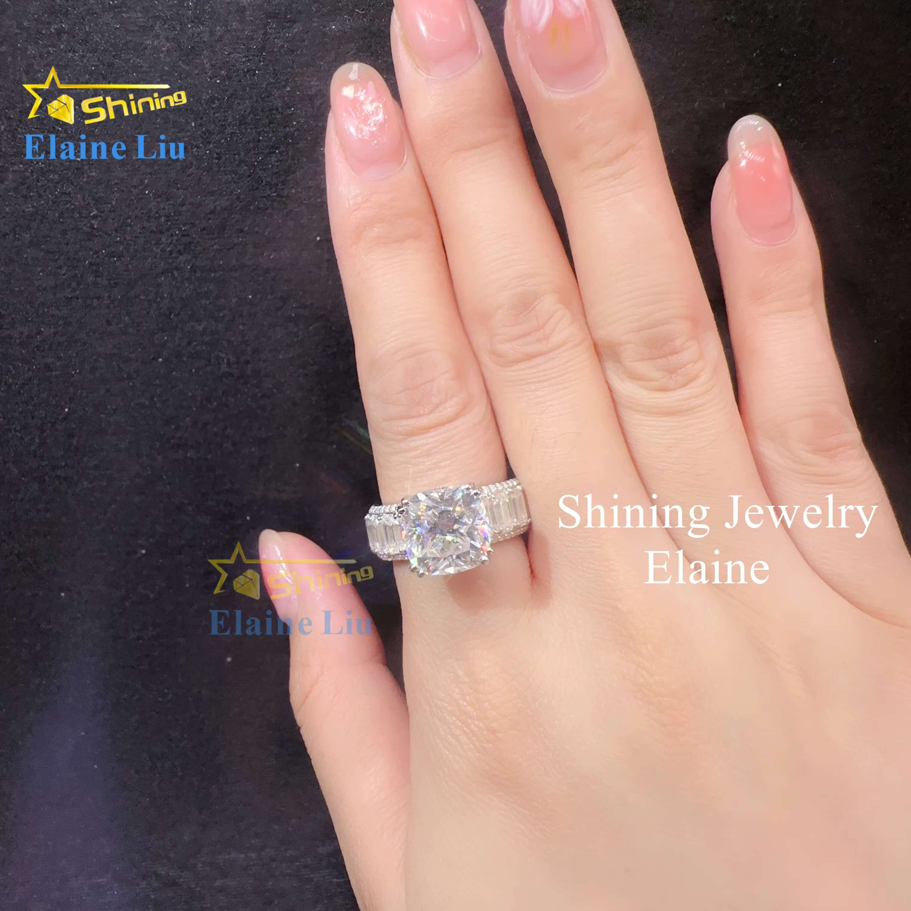 Gra Certificate Rings Jewelry Women Diamond Vvs Moissanite Sterling Silver Ring