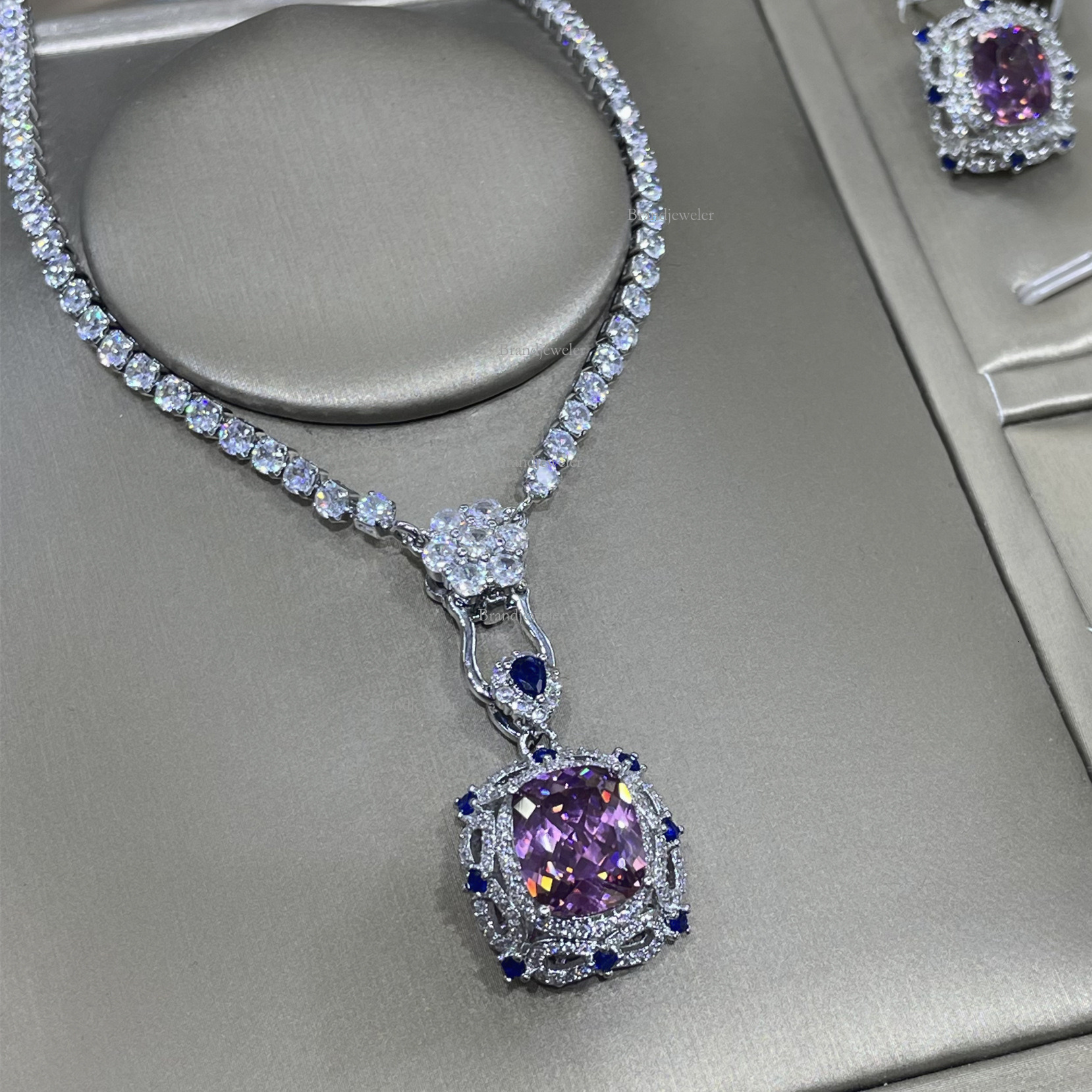 Back Cover Starry Sky Cut Dried Rose Free Delivery Three Piece Set Full Designer Necklace Diamond Luxurious Open Ring Model For Women Elegant Pendant 