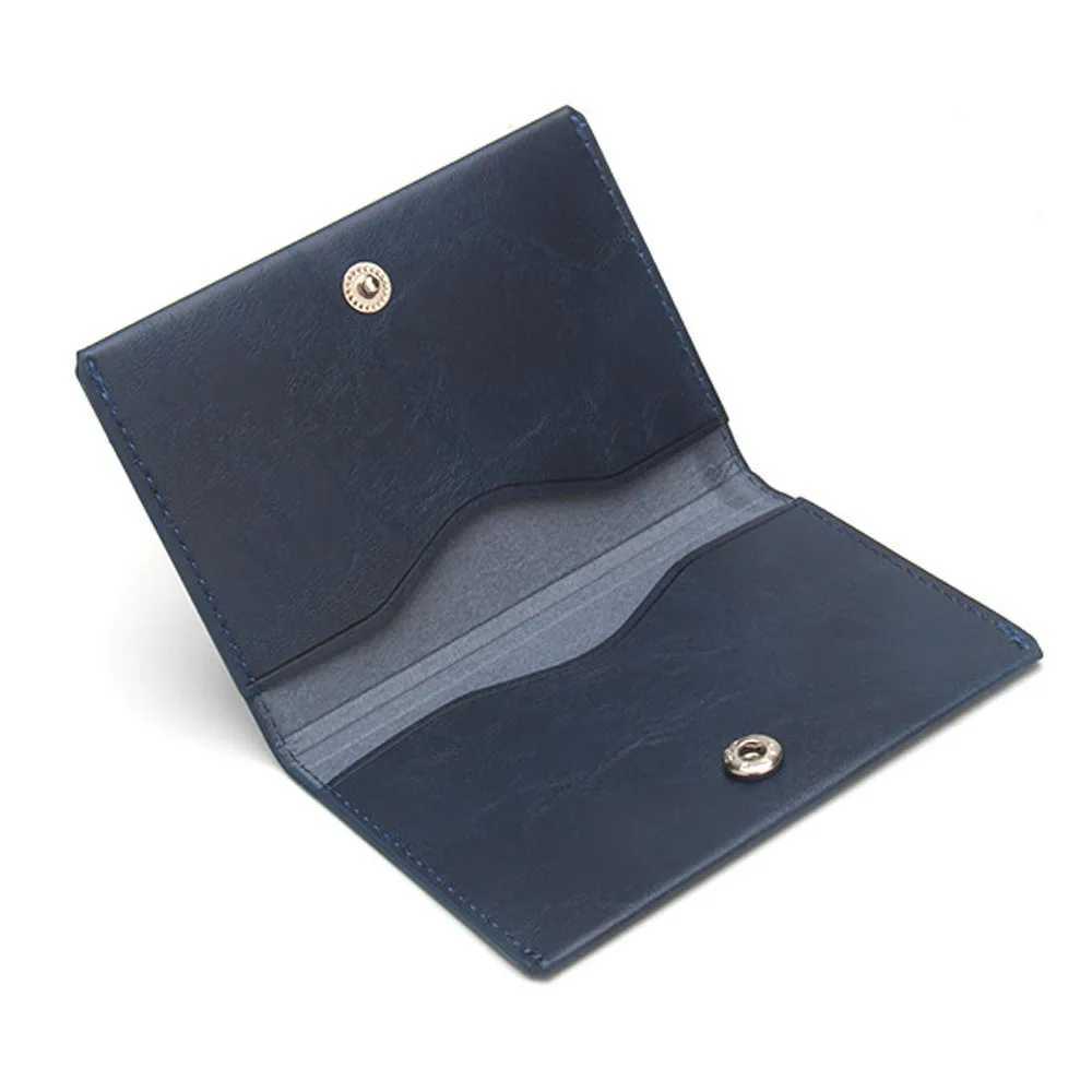 New Pu Leather ID Holder Portable Ultrathin Men Women Business Cards Cover Vintage Wallet Small Pouch Case Bag Z250621