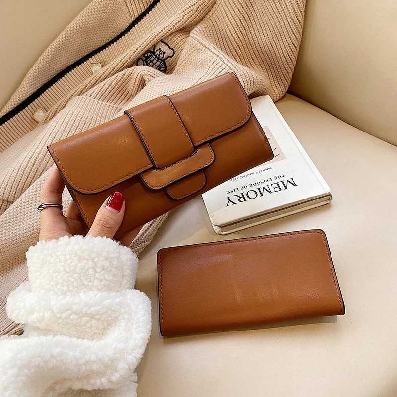 Women Trifold Wallets and Purses Vintage Women Long PU Leather Wallet Female Clutch Purse Hasp Female Phone Bag Card Bags Z250621