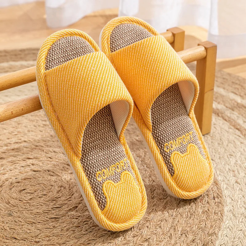 2025 Linen Slippers Women Spring Autumn Home Flip Flops Men Thick Platform Soft Sole Slides Couples Soft Slip On Flats Shoes 250617