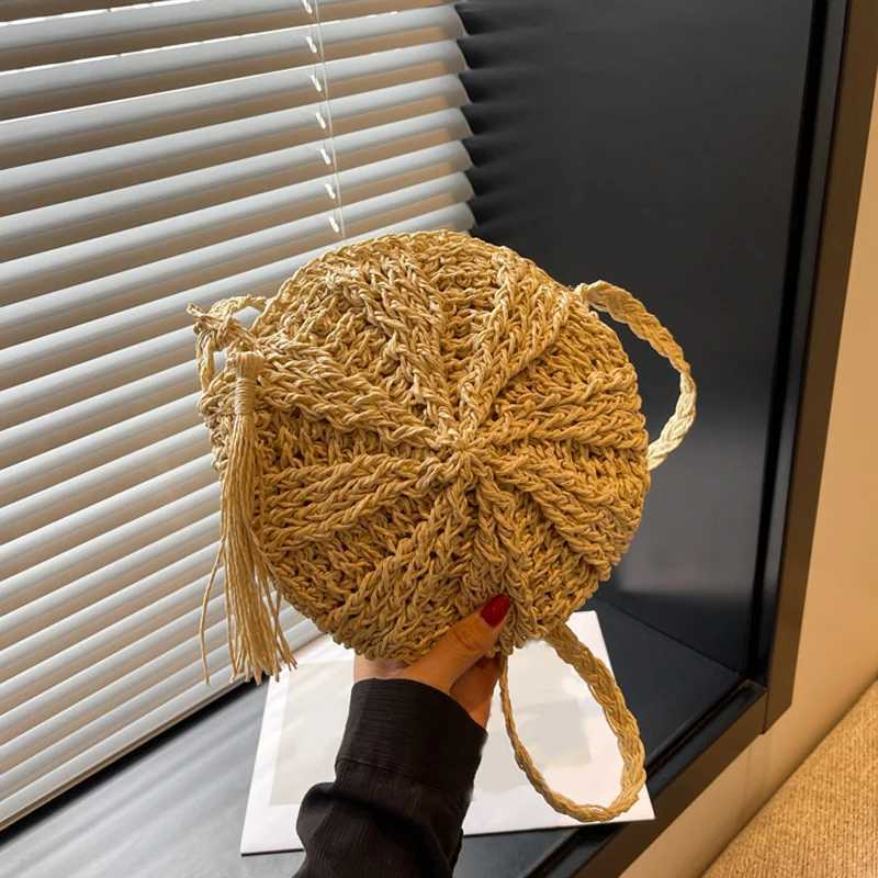 Round Multi Style Straw Bag Handbags Women Summer Rattan Bag Handmade Woven Beach Circle Bohemia Handbag New Fashion XJ250620