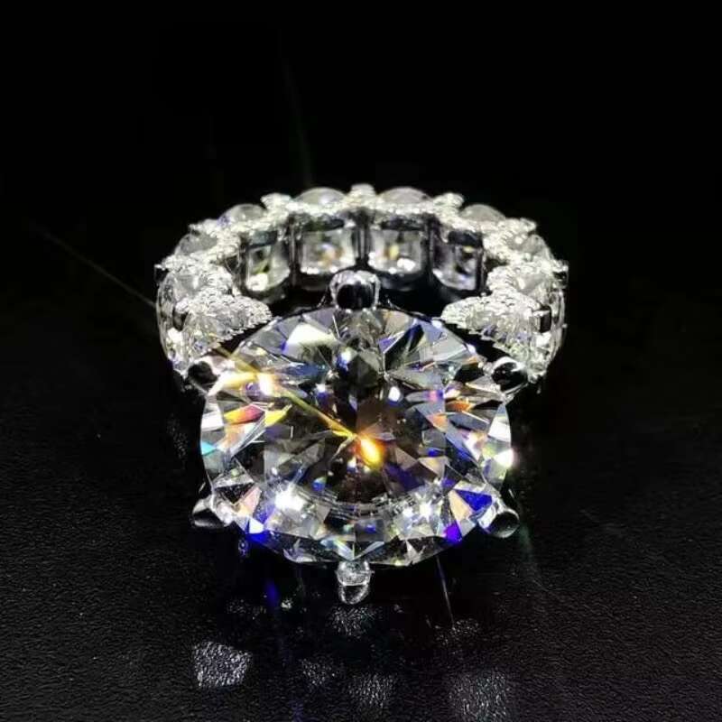 9mm 3ct 925 Sterling Silver Engagement Moissanite Wedding Rings VVS D Color Moissanite Mens Rings