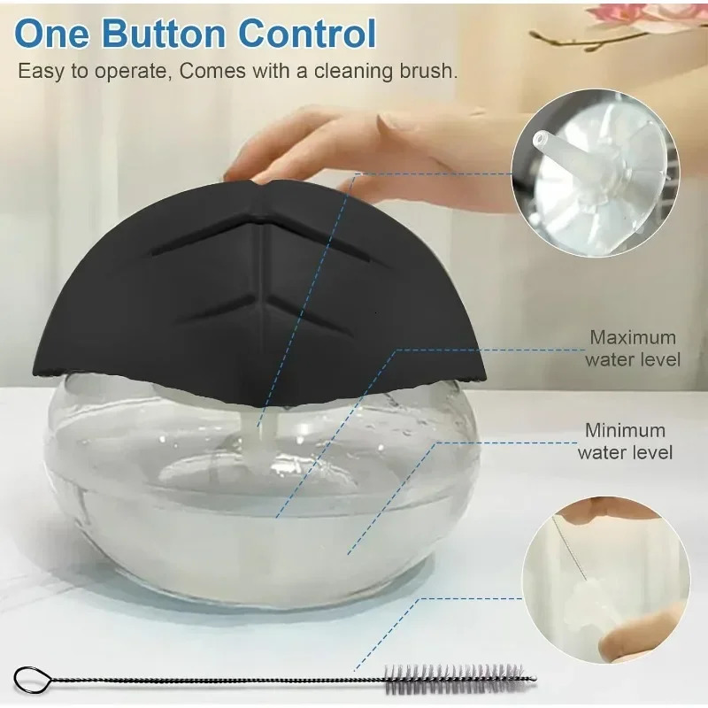 Water-Based Purifier Air Washer Air Revitalizer Freshener Air Fresher with 7 LED Color Changing Light for Rooms Black 250617