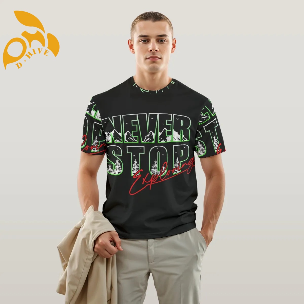 free shipping of customized fashionable American men's T-shirt with exquisite Round neck design High-quality fabric Refreshing