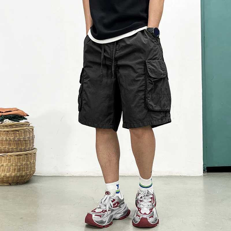 Korean Baggy Cargo Shorts Men Summer Multi-Pocket Workwear Streetwear Outdoor Lightweight Oversized 5-Inch Casual Relaxed Fit W250621