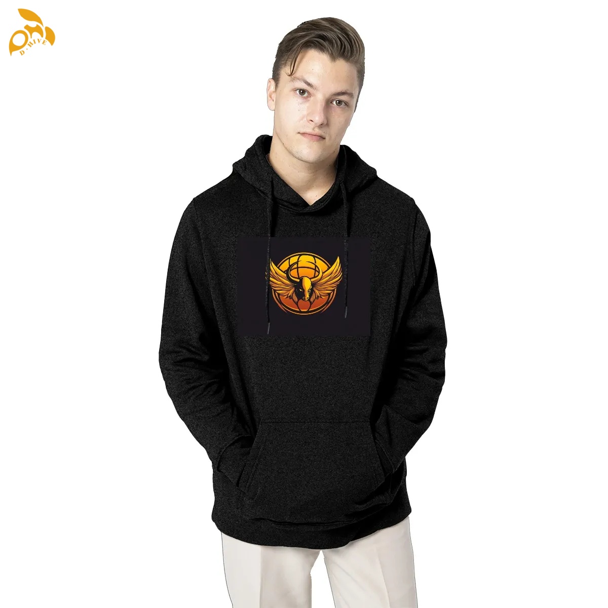 free shipping of customized fashionable American men's fleece hoodie 270GSM with exquisite patterns from US
