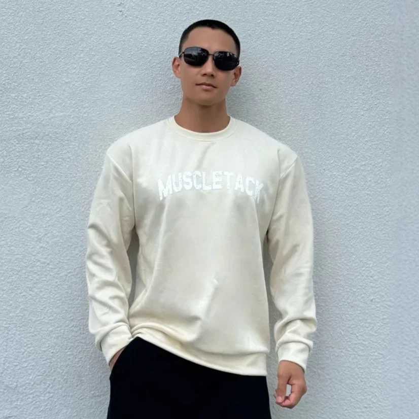 Mens Street Chamois Fashion Long Sleeve T-Shirt Gym Fitness Running Tee Male Bodybuilding Casual CloTHing Sweatshirts Z250621