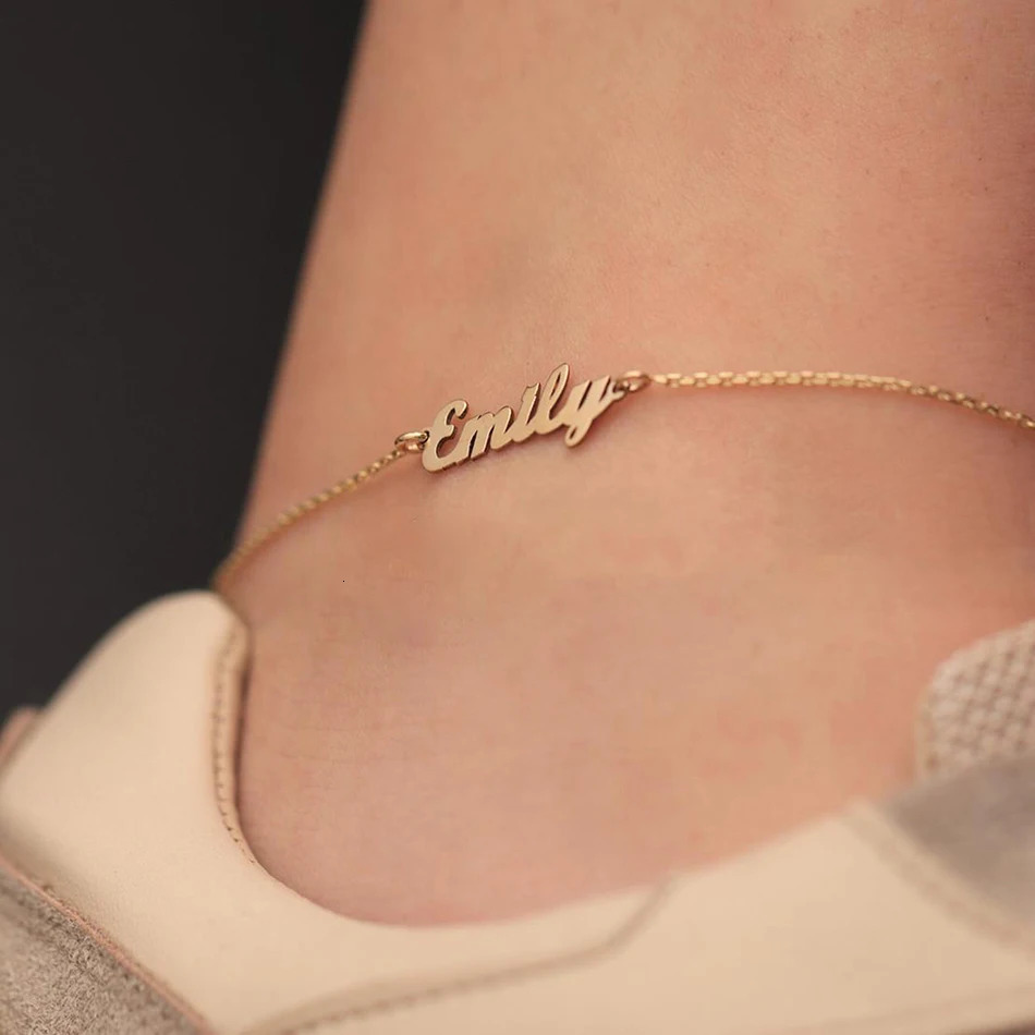 Customized Name Anklet for Women Gold Color Personalized Letter 316L Stainless Steel Jewelry Gift Support Drop 250617