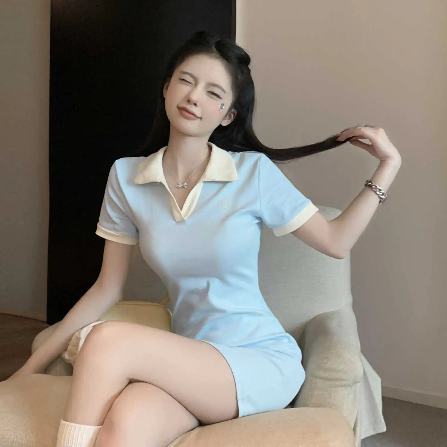 Summer Sexy Dress Woman Classic French Vintage Short Mini Sklinky Shirt Dresses for Women Prom Cotton Party Bodycon Sexy 250617