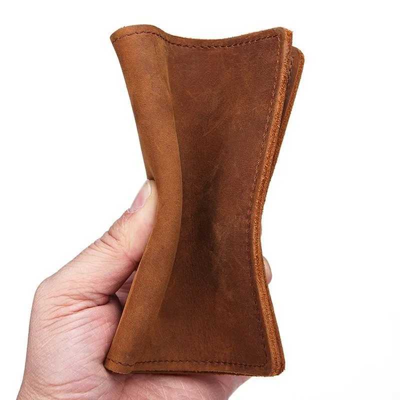 Genuine Leather Crazy Horse Passport Cover Men Wallet ID Case Vintage Male Passport Holder for Men Slim Document Z250621