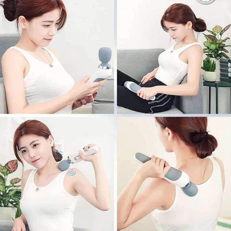 5 Strength Adjustable Wand Vibrating Kneading Body Cervical Shoulder Neck Massage Relax Handheld Waterproof Rechargeable
