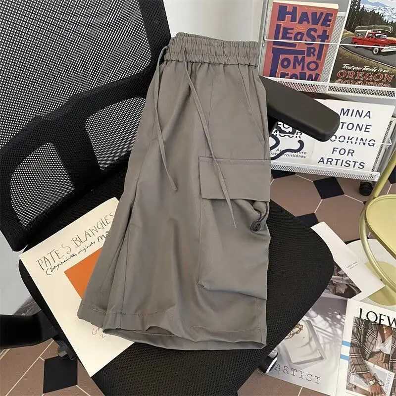 Multi Pocket Cargo Shorts For Women Summer Korean Fashion Drawstring Loose Casual Shorts Pants Harajuku Streetwear Clothes Y2k W250621