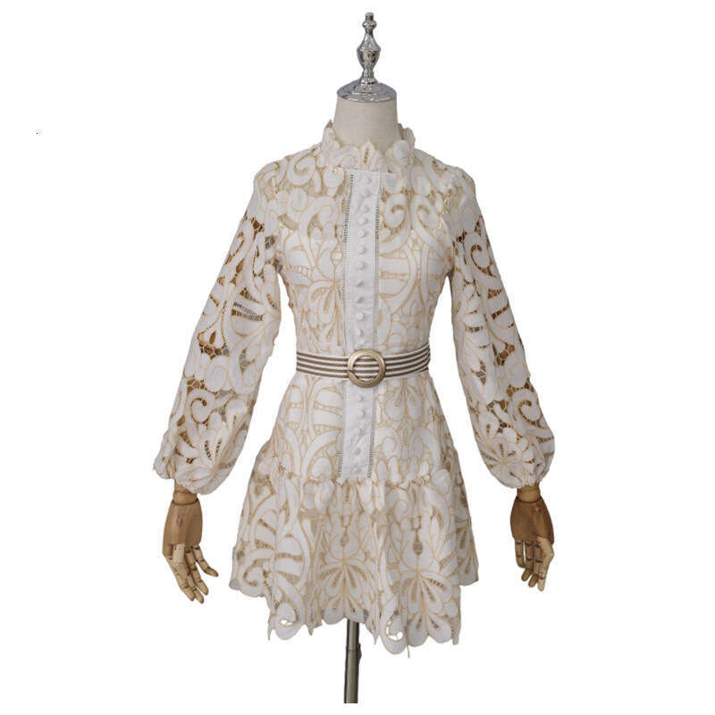 Long Dress Spring Women S Fashion Exquisite Design Celebrity Style Slim Waist White Lace Dress Belt ED Sexy Long Skirt