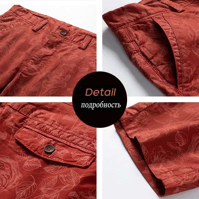 Summer Men Cotton Print Cargo Shorts Mens Casual Breeches Bermuda Shorts Spring Fashion Jogger Shorts Pants Male Dropshipping W250621