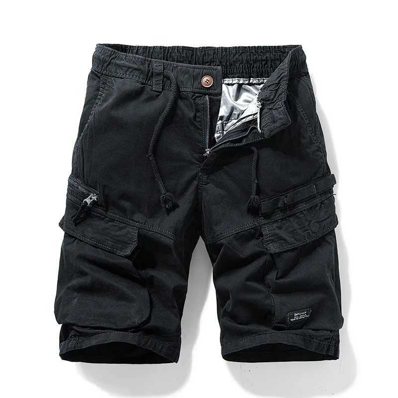 Mens Tactical Cargo Shorts 2025 Summer Fashion Functional Multi Pockets Shorts Hip Hop Streetwear Cotton Knee Length Pants W250621