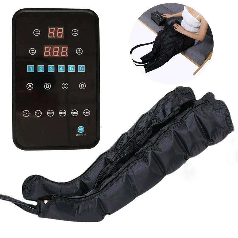 6 Chambers Air System Whole Body Massager Compression Pump Recovery Boots Foot Leg Massage Hine Airwrap