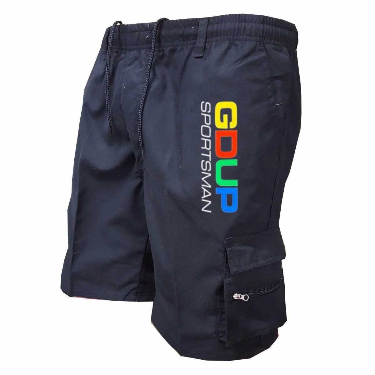 2025 Summer Mens Casual Work Pants Shorts Loose with Multiple Pockets and Elastic Waist for Fashionable Outdoor Sports Wear W250621