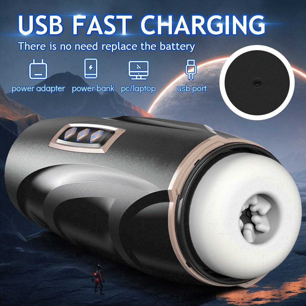 Automatic Masturbator Cup Electric Pussy Blowjob Machine Thrusting Sucking Toy Adult Goods for Men Vagina Masturbator Equipment W250621