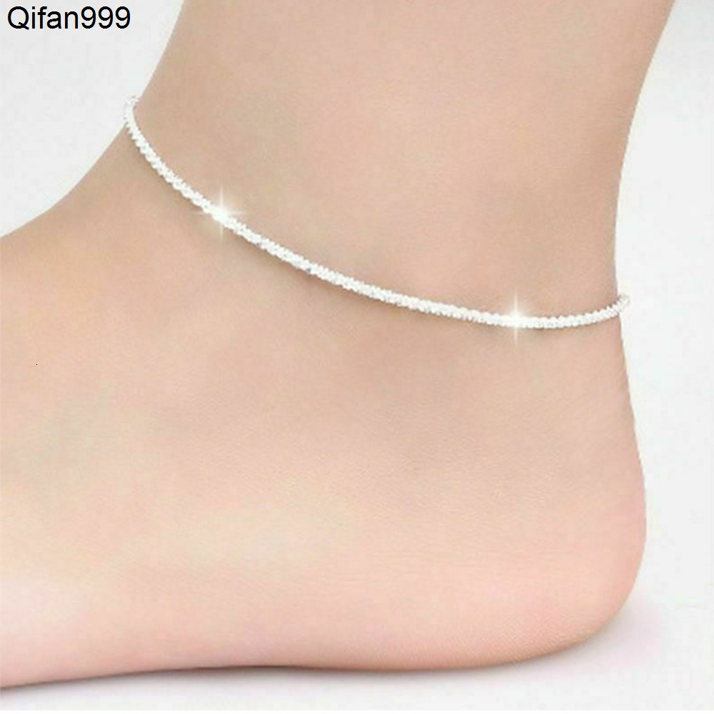 925 Sterling Silver Charm Ankle Bracelets Anklet Tennis Ankles Chain Valentines Day Gifts Rhodium Plated Jewelry for Women
