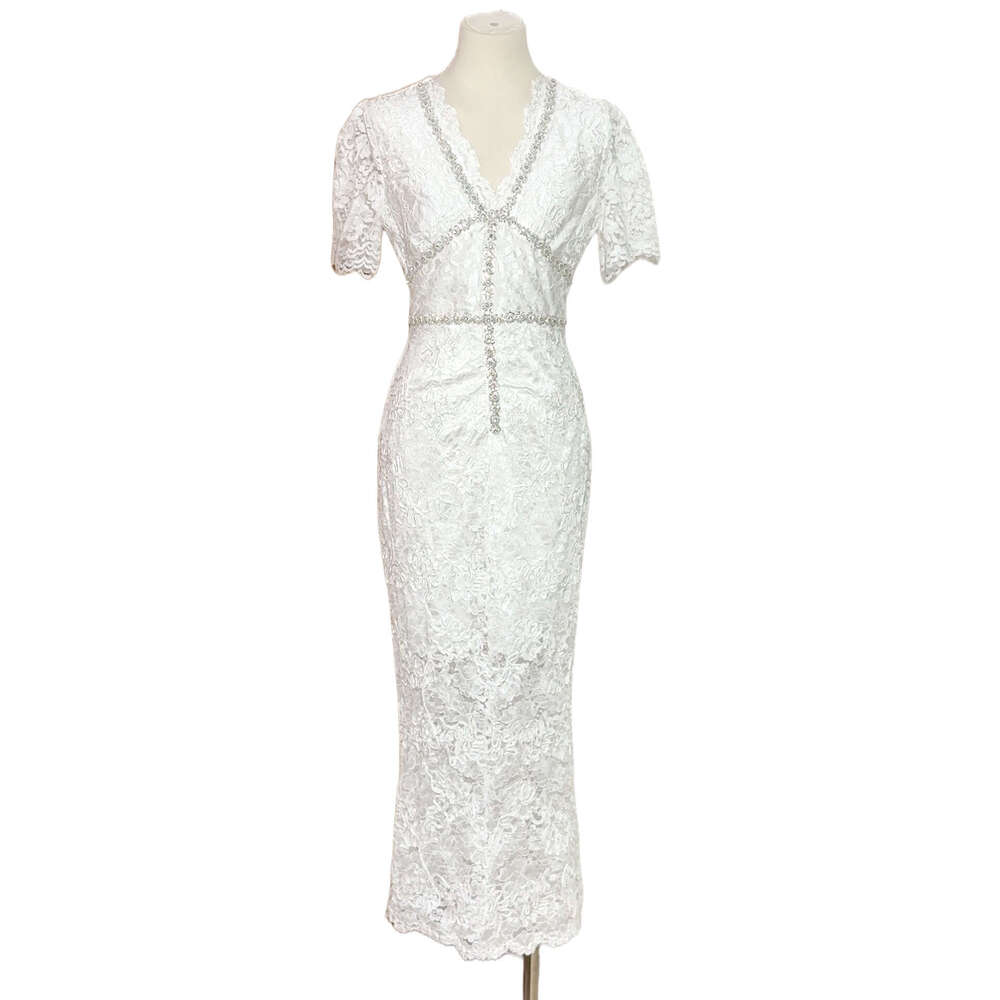 Long Dress Star Style Heavy Embroidered V Neck High Waist Lace Hollow Out Slim Fit Bodycon Socialite Elegant Dress For Women SP Sexy Long Skirt